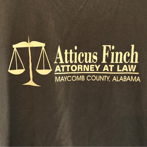 Vintage Gildan Gray Atticus Finch Attorney at Law T-Shirt - Picture 3 of 7